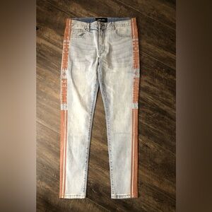 HOMME + FEMME Jeans size 36 Brown Text Writing